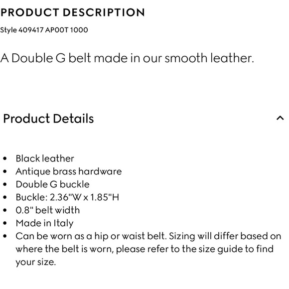 Gucci Thin Black Belt w/ Gold Hardware - Picture 5 of 5